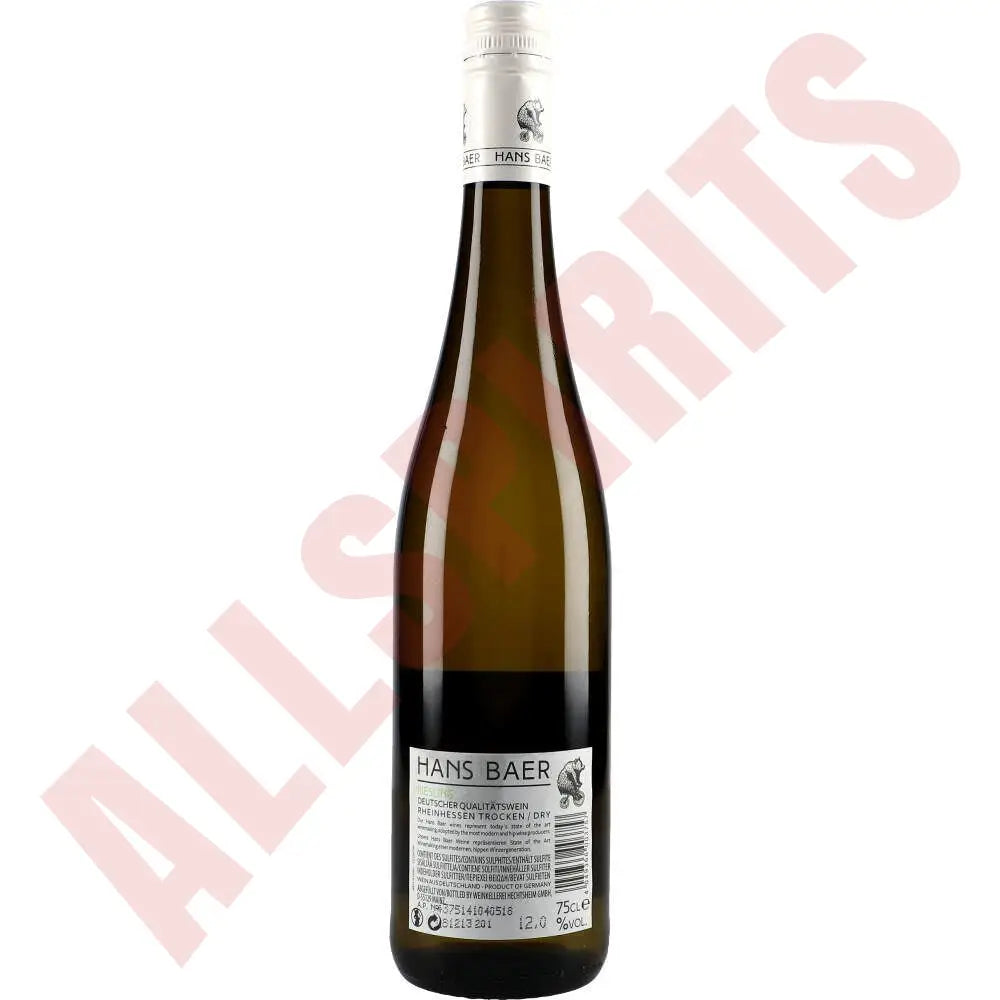 RHH Hans Baer Riesling QbA trocken 12% 0,75 ltr. - AllSpirits