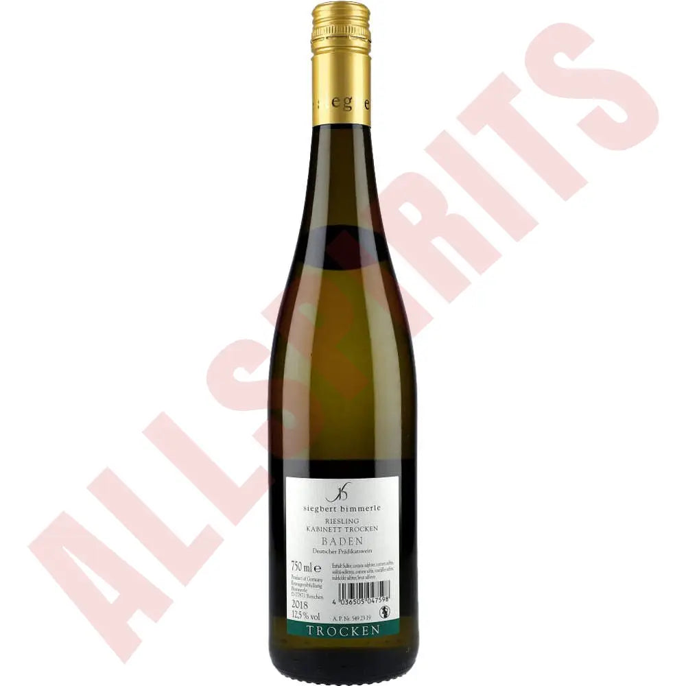 Siegbert Bimmerle Kabinett Riesling trocken 12,5% 0,75 ltr. - AllSpirits