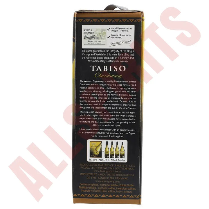 Tabiso Chardonnay 13% 3 ltr. - AllSpirits