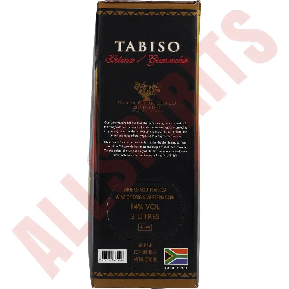 Tabiso Shiraz 13,5 % 3 ltr. - AllSpirits