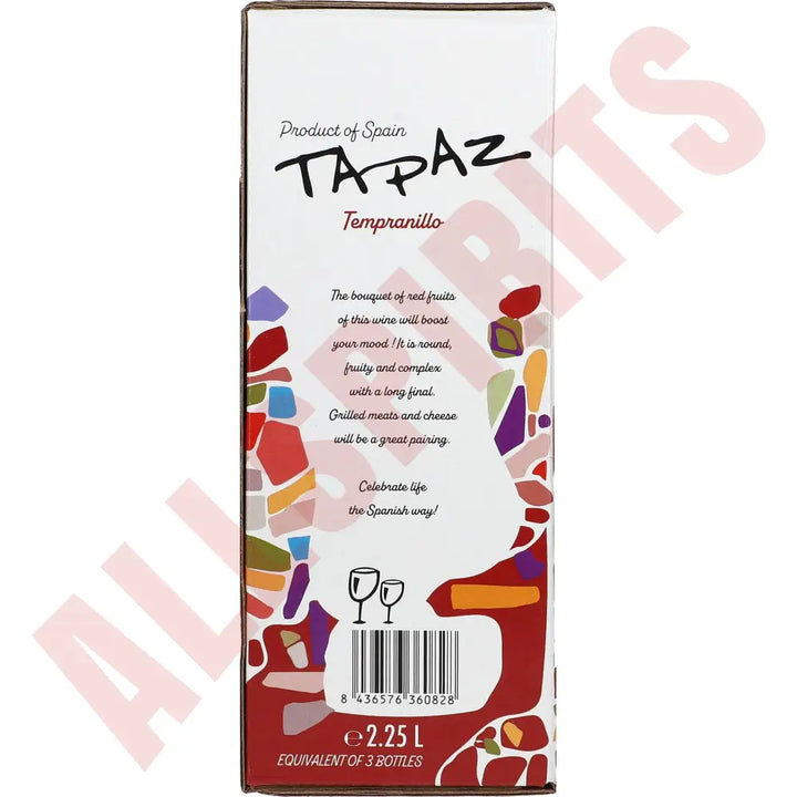 Tapaz Tempranillo 14% 2,25L BIB - AllSpirits