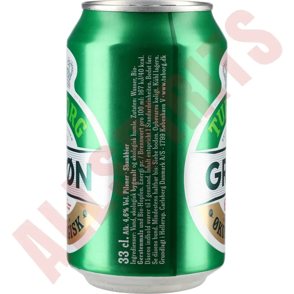 Tuborg Grøn Økologisk 4,6% 24x0,33 ltr. Ds. zzgl. DPG Pfand