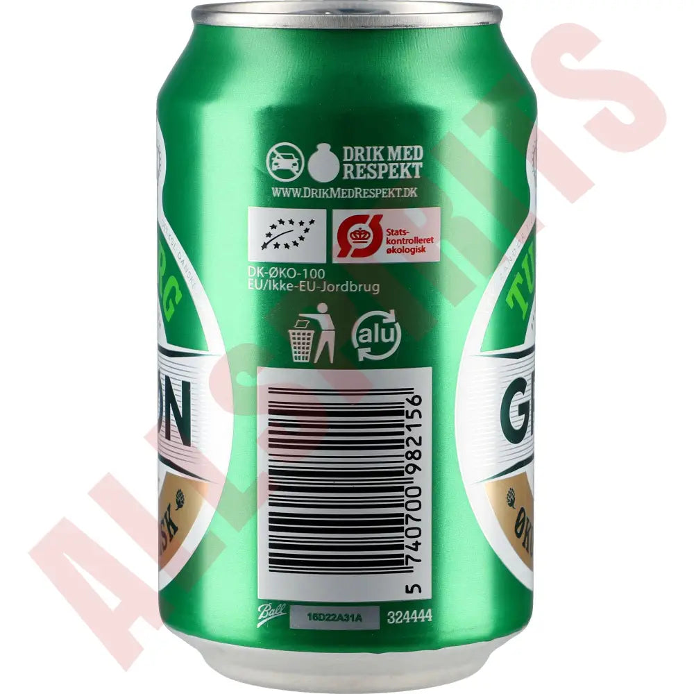 Tuborg Grøn Økologisk 4,6% 24x0,33 ltr. Ds. zzgl. DPG Pfand