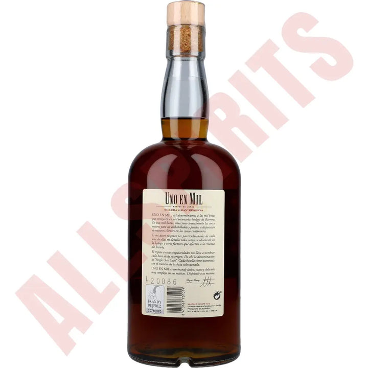 Uno EN MIL 40% 0,7 ltr. - AllSpirits