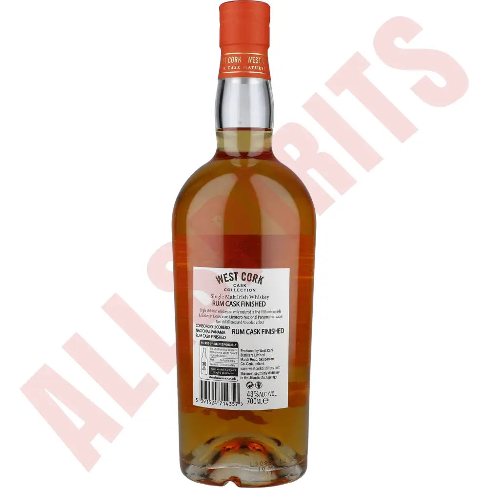 West Cork Single Malt Rum Cask Finish 43% 0,7l - AllSpirits