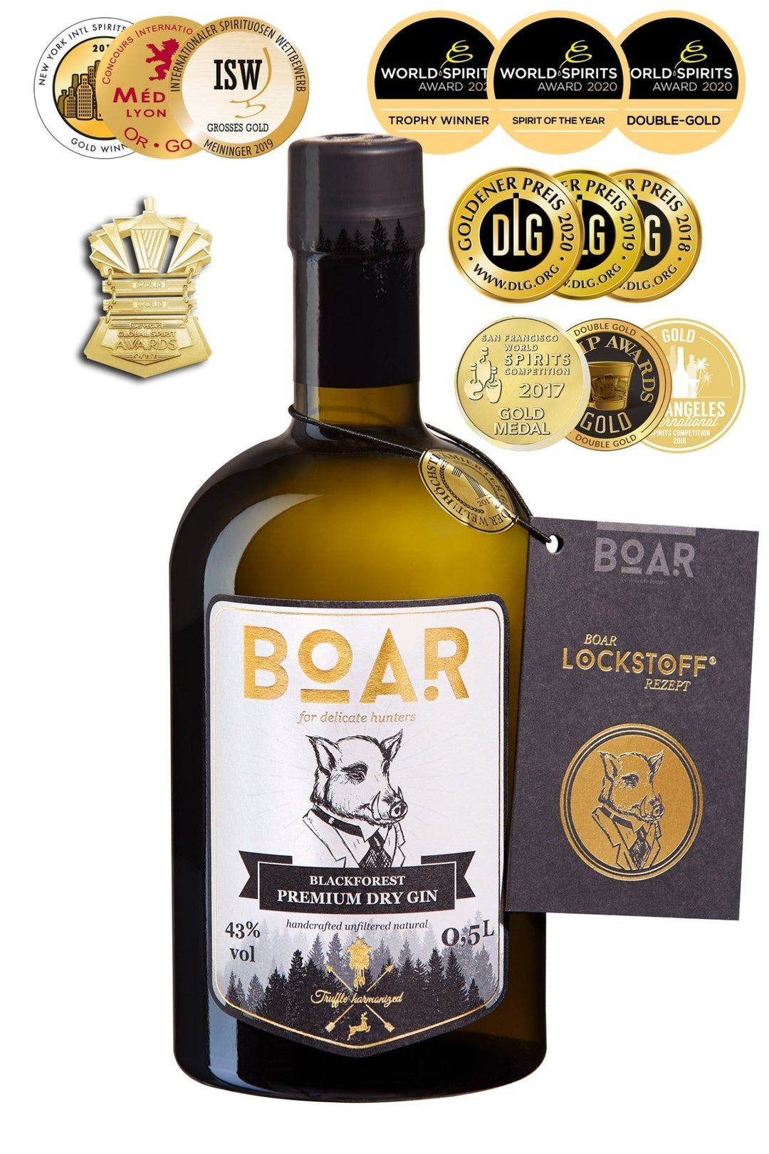 BOAR Black Forest Dry Gin 0,5l 43 % - AllSpirits