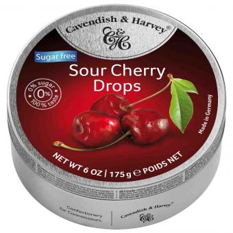 C&H Sour Cherry Drops Sugar free 175g - AllSpirits