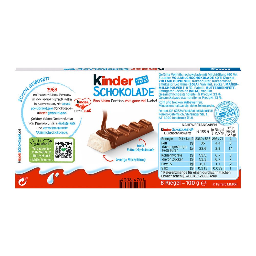 Ferrero Kinder Schokolade 100g - AllSpirits