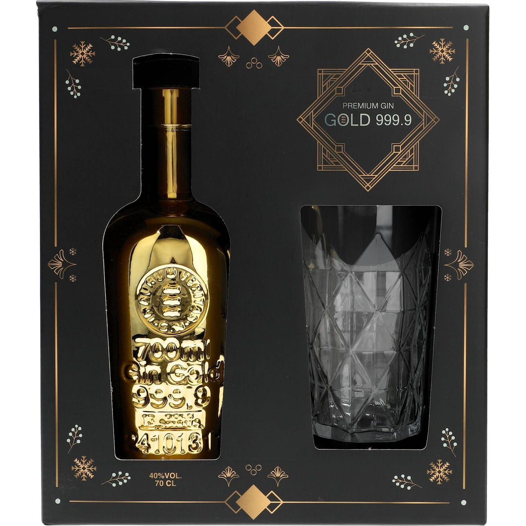 Gin Gold 999,9 40 % 0,7 ltr. + Glas - AllSpirits