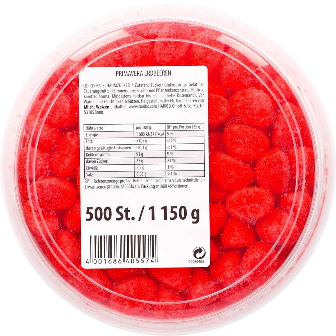 Haribo Primevera Erdbeeren 1150g 500 Stk. - AllSpirits