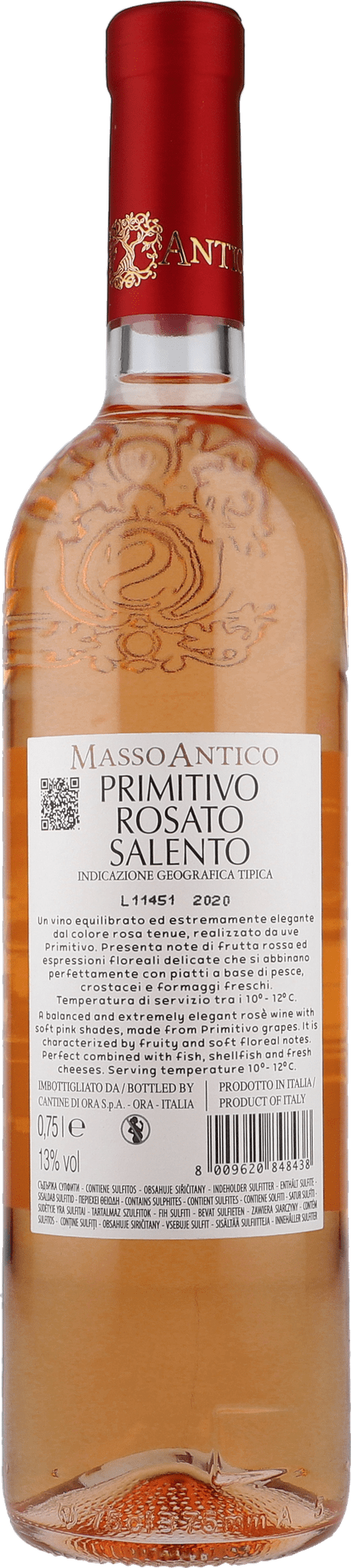 Masso Antico Primitivo Salento Rosato 13% 0,75 L - AllSpirits