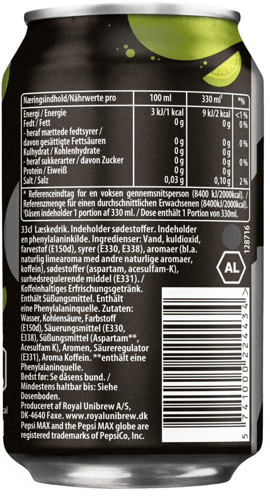 Pepsi Max Lime 24x0,33 ltr. zzgl. DPG Pfand - AllSpirits