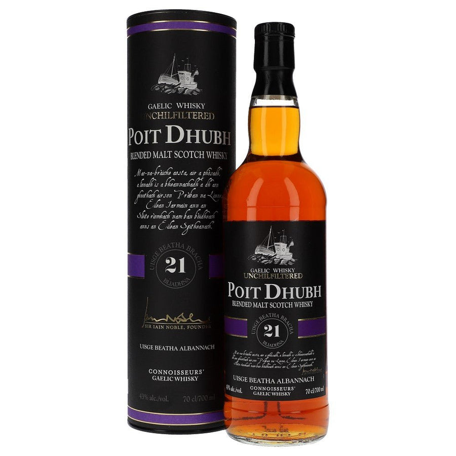 Poit Dhubh 21 Years Malt Whisky 43% 0,7 ltr. - AllSpirits