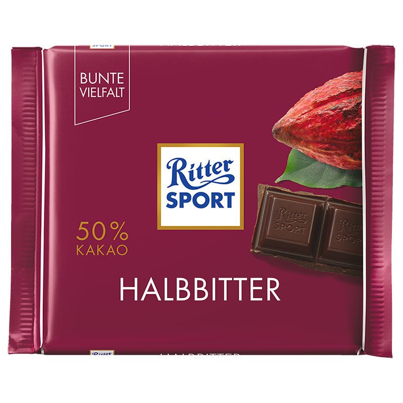 Ritter Sport Schokolade Halbbitter 50% Kakao 100g - AllSpirits