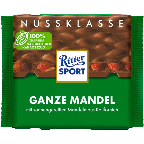 Ritter Sport Schokolade Nussklasse Ganze Mandel 100g - AllSpirits