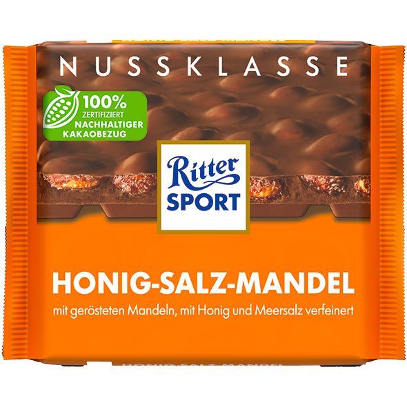 Ritter Sport Schokolade Nussklasse Honig-Salz-Mandel 100g - AllSpirits